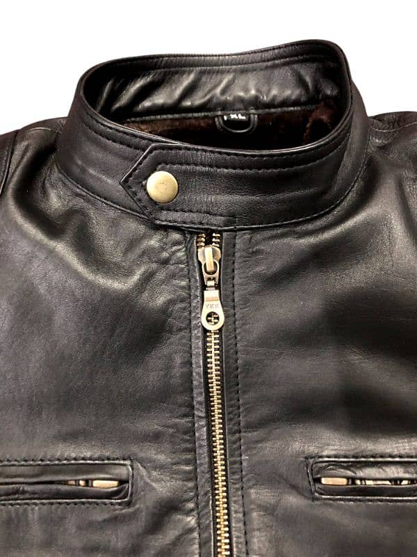 Export Quality Aniline Cow Leather Jacket with Cat Fur Inside 2