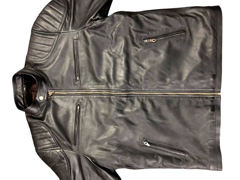 Export Quality Aniline Cow Leather Jacket with Cat Fur Inside 7