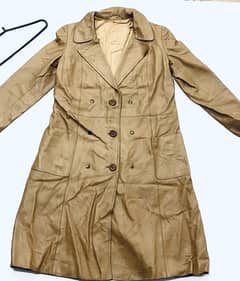 (Vintage) Leather Trench Coat Camel Ton