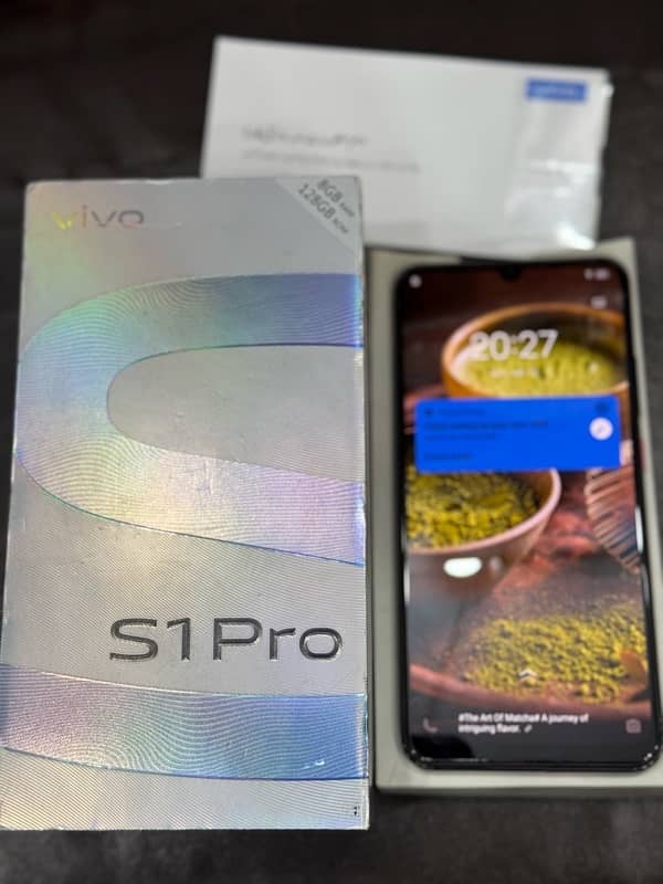 vivo S1 pro 8/128just box PTA approved 0