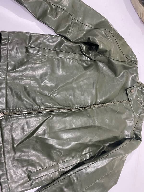 *Olive green leather jacket zipper 4