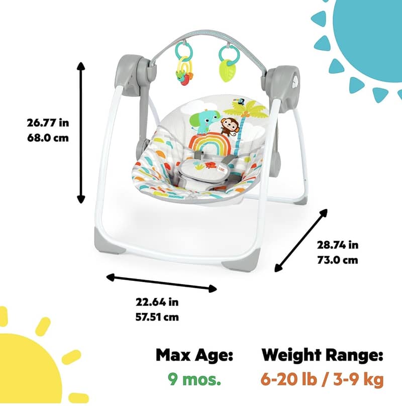 Portable Compact Automatic Baby Swing Bright Starts Whimsical UK 3