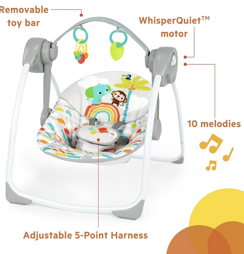 Portable Compact Automatic Baby Swing Bright Starts Whimsical UK 5