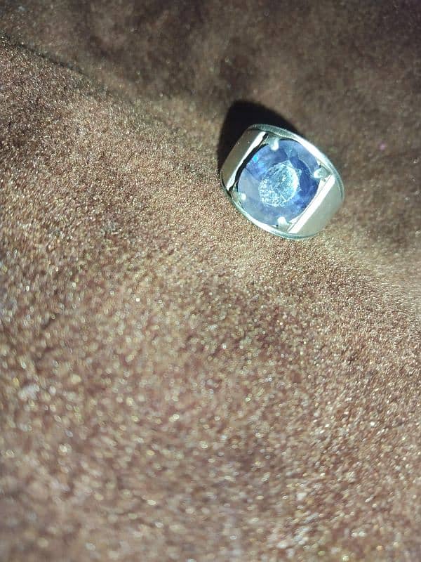 Original Neelam Stone with Pure Chandi Ring 0