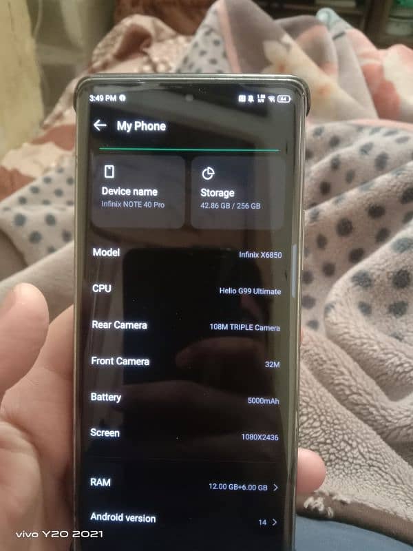 infinix note 40 pro    12/256 6