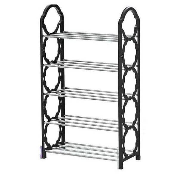 4 Layers Durable Compact Black Shoe Rack 1