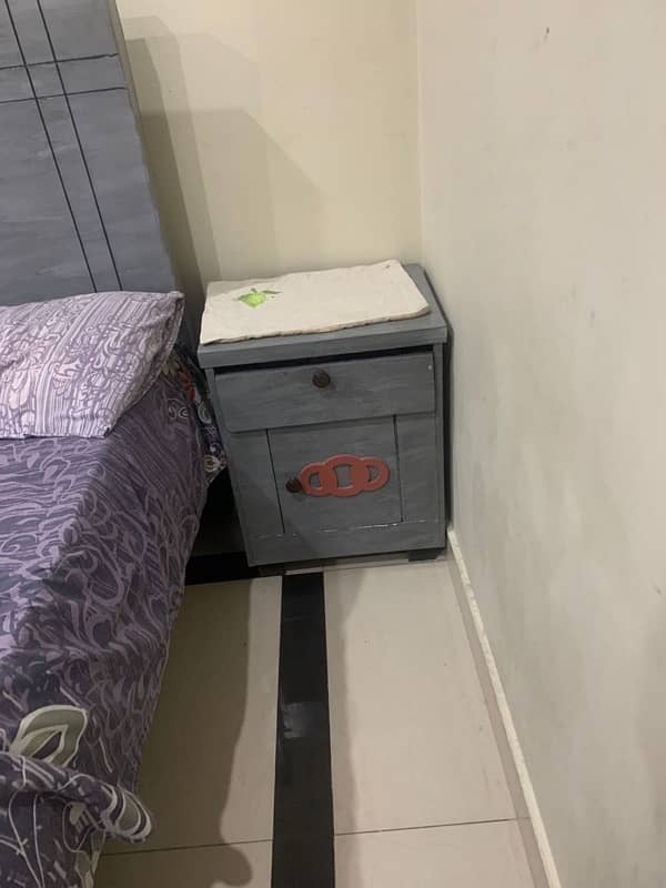 king size bed with 2 side table without mattress 1