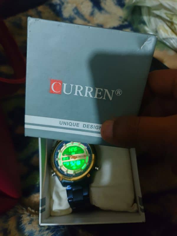 Curren watch day & date dual time 4