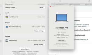 Macbook Pro 2020 M1 Chip 8gb memory 500gb harddrive