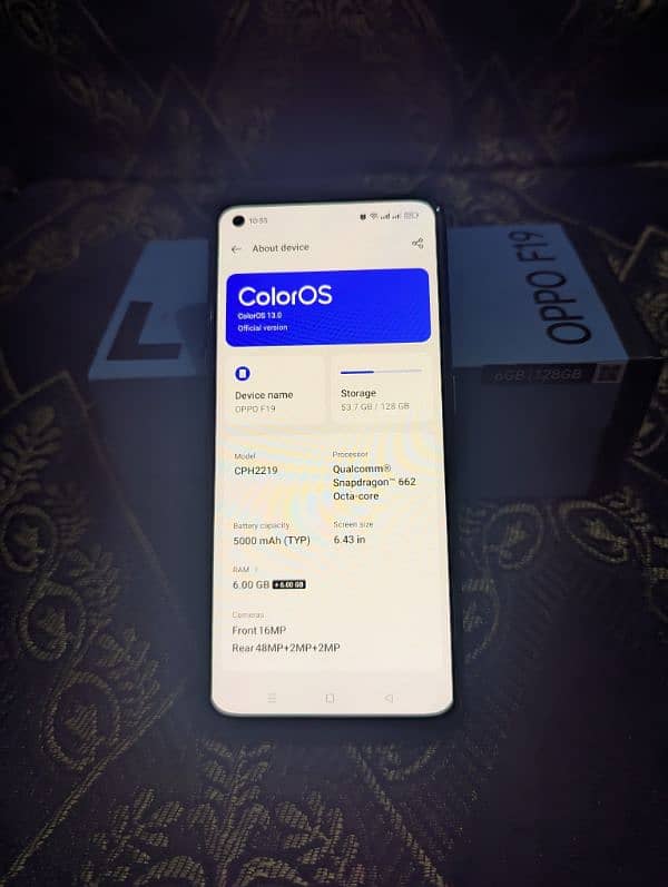 oppo F19 6+6 128gb one hand use no open no raipar with box only 5