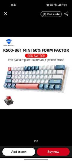 Machenike k500 mechanical keyboard for gaming