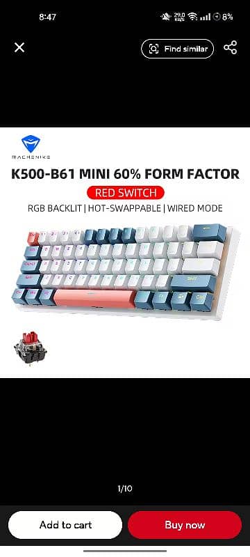 Machenike k500 mechanical keyboard for gaming 0