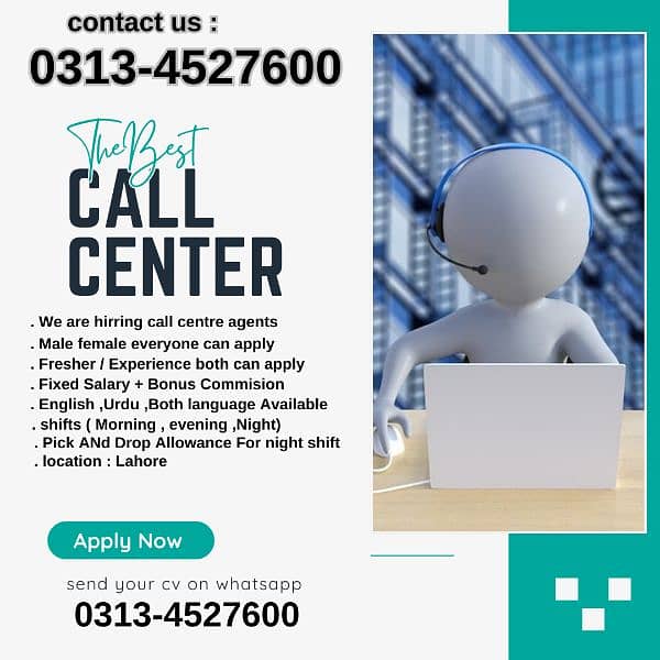 Call center job for boys and girls 0