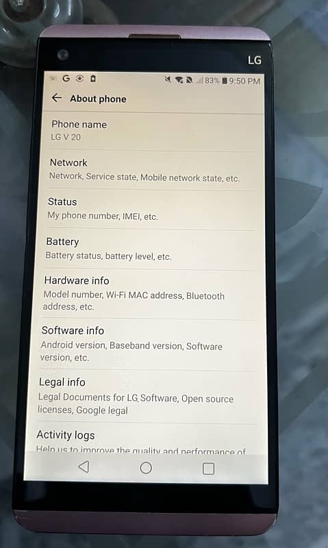 LG V20 pink colour 5