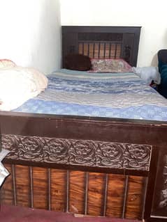 Wooden Single Bed with Mattress