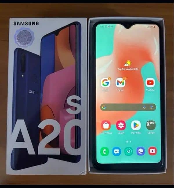 Samsung A20s 3/32 box with changr 0