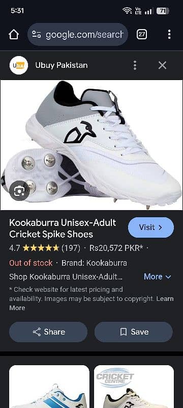 original kookaburra spikes used in 5 matches 0