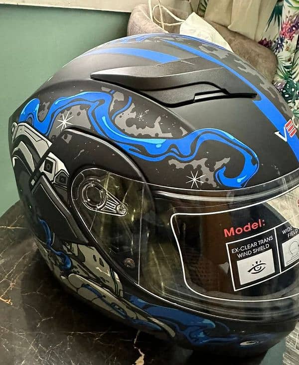 flipup blue vector helment condition 8/10 1