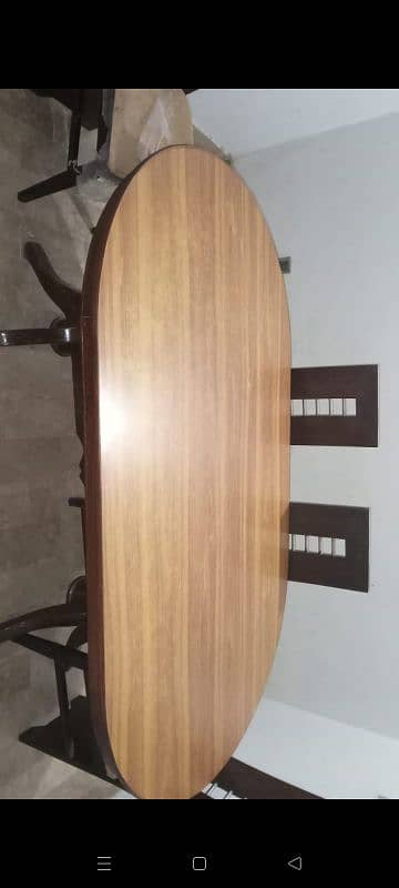 6 seaters wooden dining n chairs very good condition 3