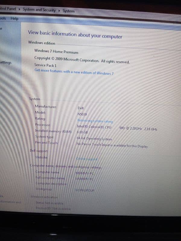 Dell Inspiron N5030 celeron Laptops like unused 6