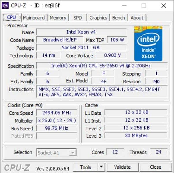 Gaming PC X99 Motherboard with e5 2650 v4 Core 12 Threads 24 3