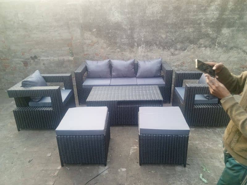 Outdoor Rattan Sun Bed/rattan sofa set/chair pvc 6