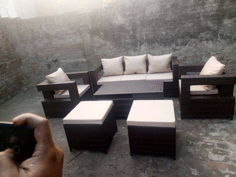 Outdoor Rattan Sun Bed/rattan sofa set/chair pvc 7