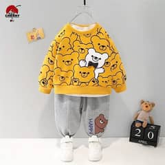 kids bear printed winter track suit