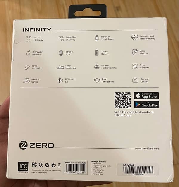 ZERO LIFESTYLE INFINITY SMART WATCH 2