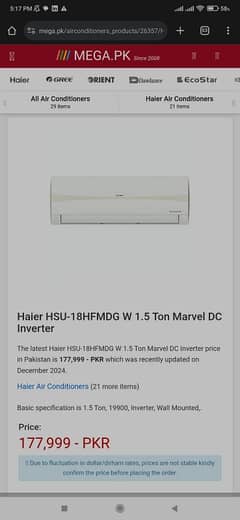 Haier 1.5 Tan AC for sale