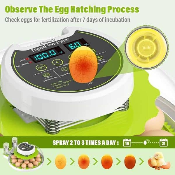 Intelligent 8/18 eggs automatic round incubator machine 5