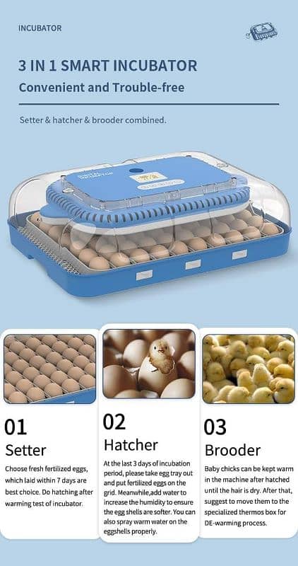 70 Eggs high quality incubator for Parrots/Shamo 5