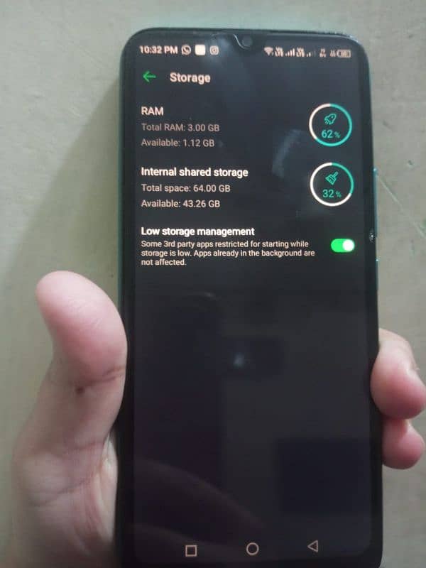 condition 10 by 10 internal storage 4/64 1