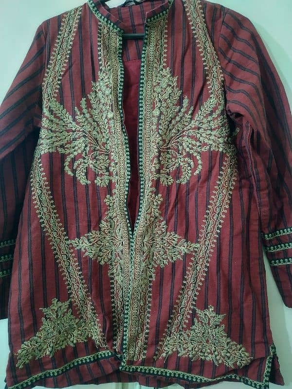 red party wear dress n chinyere jacket khadder stuff 0