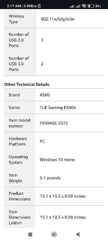 ASUS  TUF Gaming FX504 10