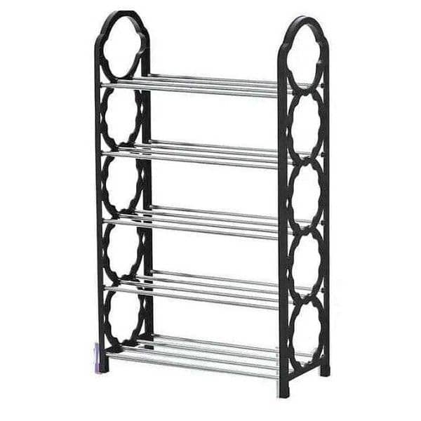 4 Layer Durable Compact Black Shoe Rack 1