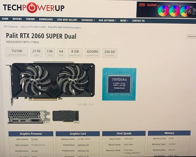 Palti Nvidia RTX 2060 super dual 8GB 2