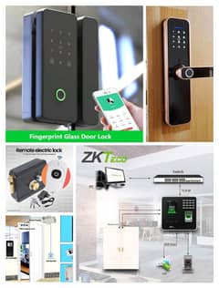 smart fingerprint handle electric door lock access control system