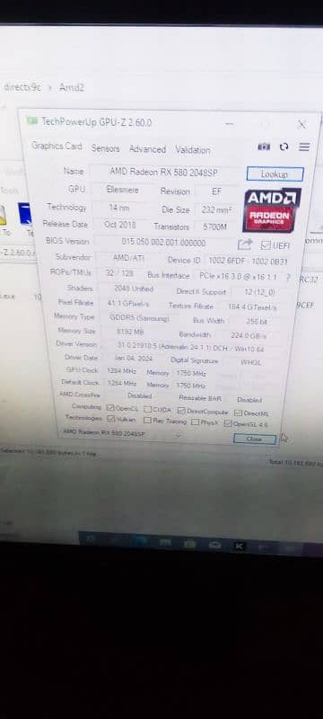 Rx 580 8gb 256bit drr5 4