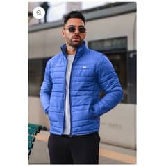 Puffer jacket packable for men blue colour