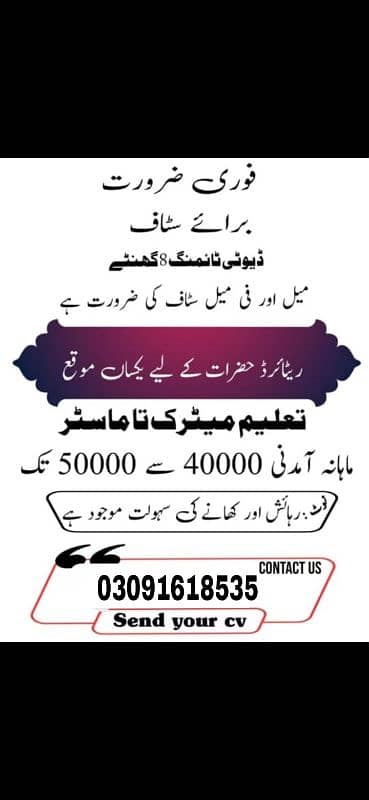 Available job's contact us 0