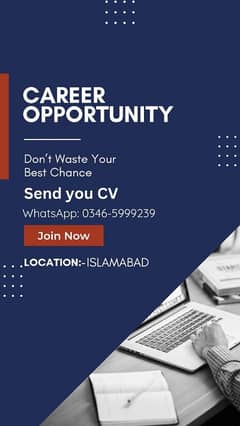 urgent hiring for Islamabad office.