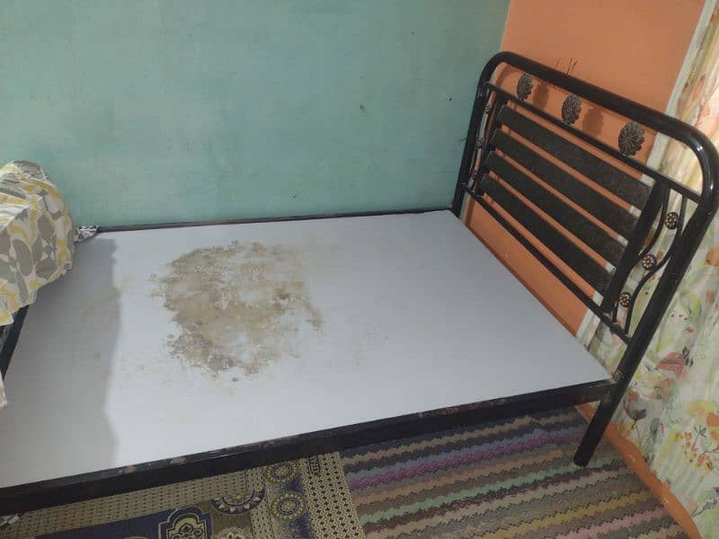 Single bed with mattress. 2