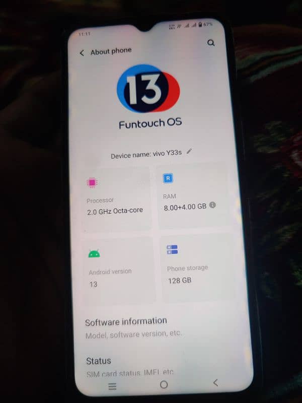 ViVo Y33s 8/128 Fresh Condition with Complete Box 3