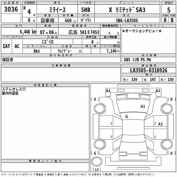 Daihatsu Mira XSA3 Limited Model 2022 Fresh Clear 2025 Grade 5 10