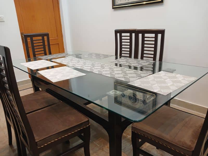 Dinning table  glass top 2