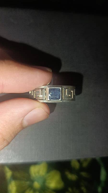 Origional blue sapphire stone chandi ring 2