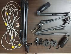 Podcast equipment mic lights tripods etc available on rent