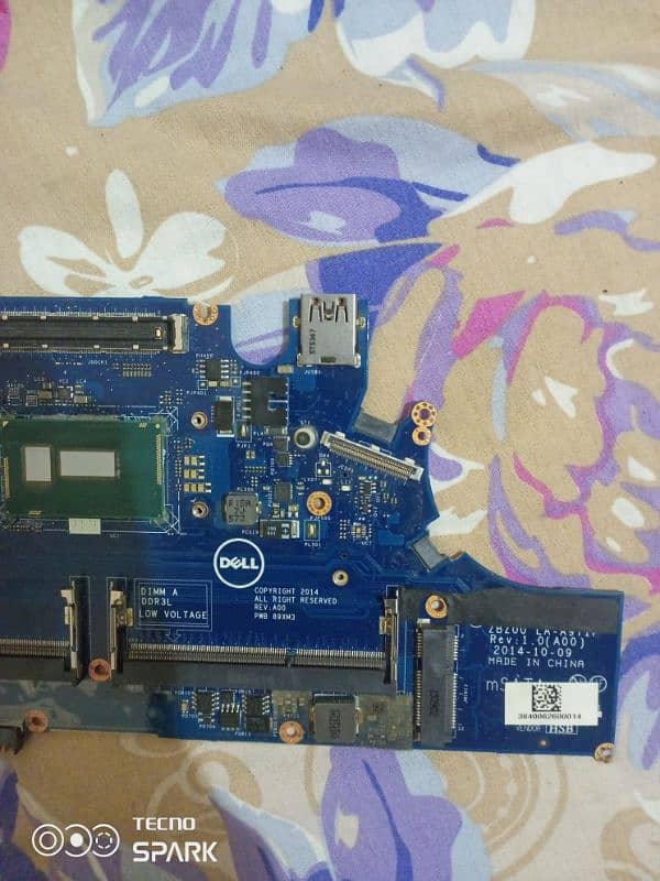 Dell latitude e7250 motherboard (dead) with processor 7