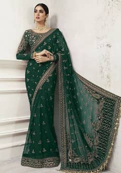 stitched embroidery saree/stitched velvet dress /stitched 3pc dresses